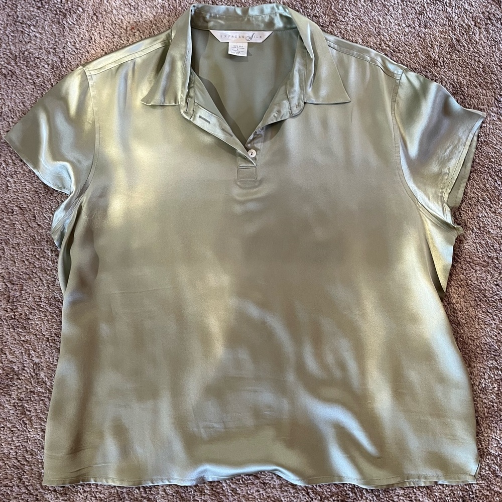 Vintage Express Iced Pistachio Relaxed Buttoned 1… - image 1